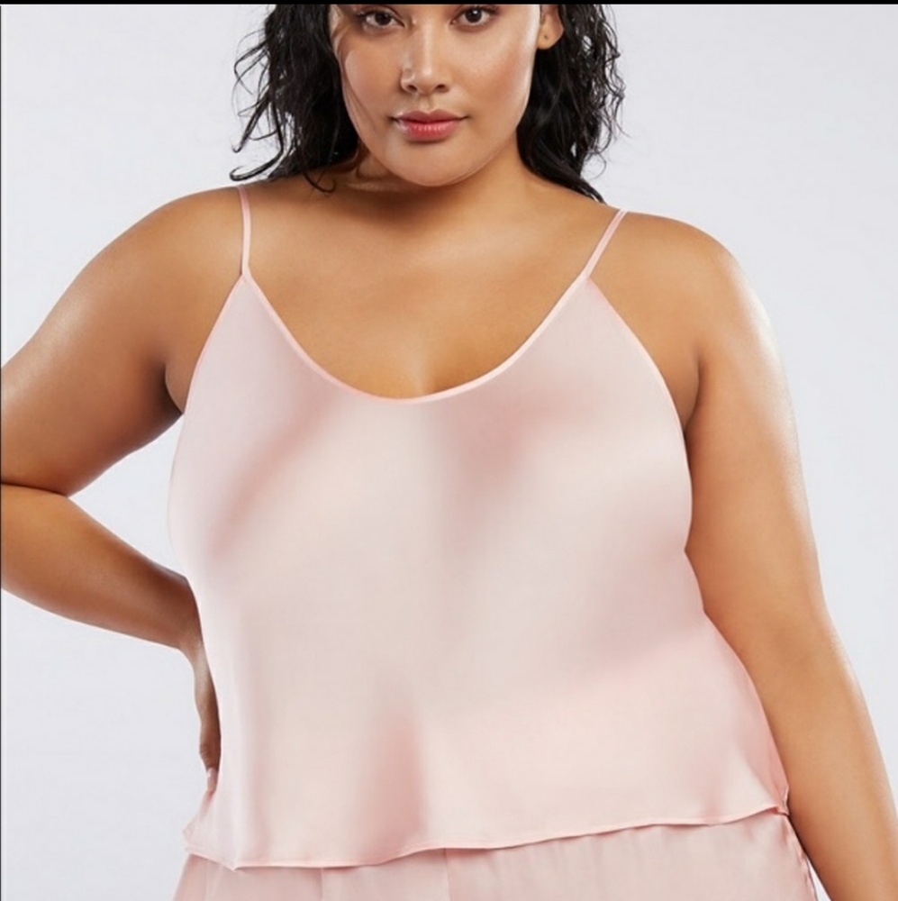 Savage X‎ Fenty Classic Satin Cami in Pink Size XL